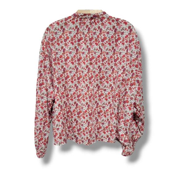 Universal Thread Womens Floral Balloon Sleeve Quarter Button Blouse Medium NWOT - Picture 3 of 10